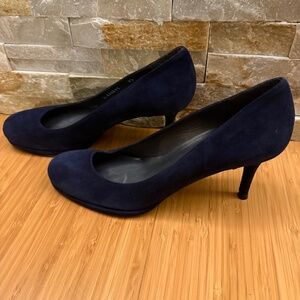 Stuart Weitzman for Russell & Bromley Blue Suede Pumps